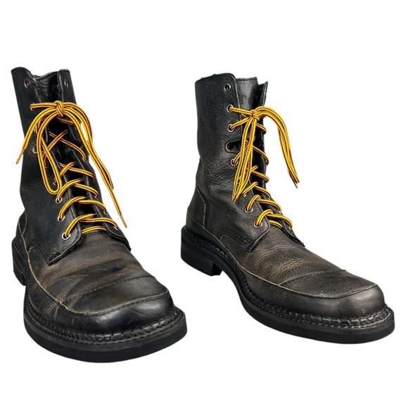 Bed Stu Men’s Gotti Black Brown Distressed Leather Moto Boot Size US 11 - Picture 5 of 10